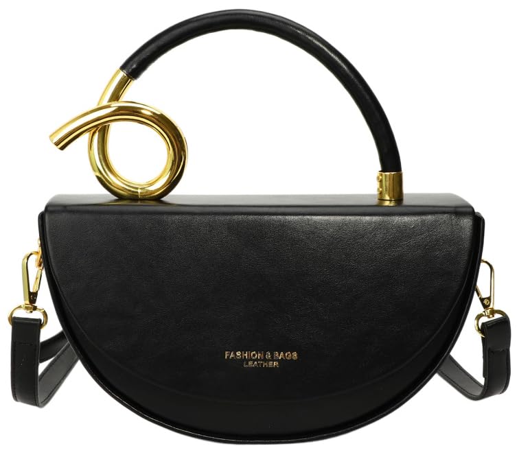Bolso tipo Tote semi-circular para mujer en cuero PU