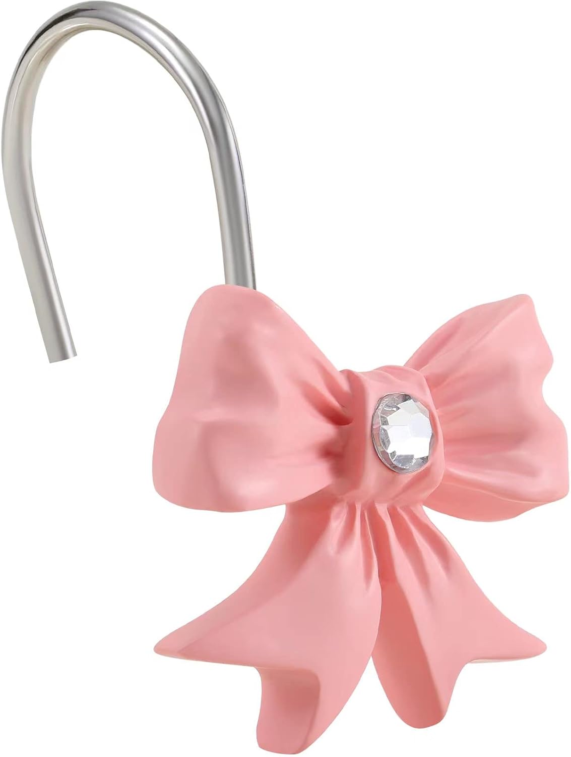 EleCharm Decorative Shower Curtain Hooks, 12PCS Pink Bow