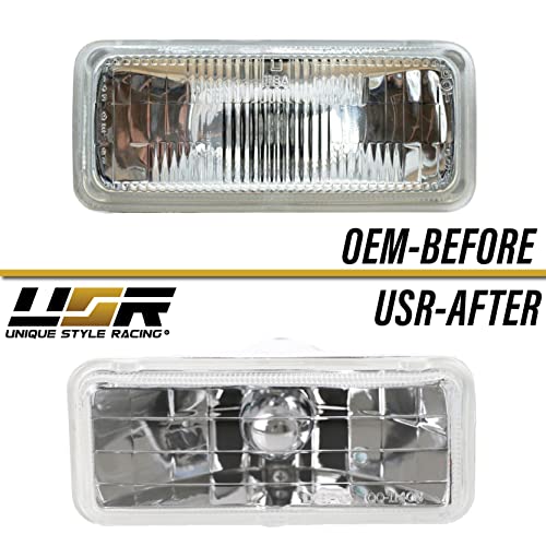 Usr H4351 / H4352 Sealed Beam Headlights - Low + High Beam 2" X 5" Seal Beam Conversion Head Lamps Compatible With 1993-1997 Chevrolet Camaro (Euro Crystal Style 4 Pieces, With Bulbs And Wire Adapter) #TOP4