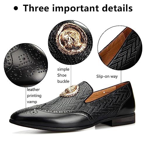 Image of Meijiana Men's Fashion Classic Microfiber PU Leather Loafers and Weeding Dress Shoes for Men