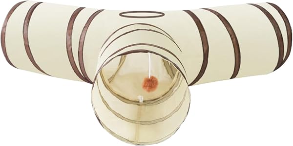 Siuwddee Túnel Grande para Gatos 3 Vías con Bola