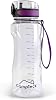 CampTeck 1 litre water bottle (1000ml - 34 fl. oz.) Sports Drinks Bottle BPA Free Tritan - Leak Proof Flip Lock Lid - with Carry Strap