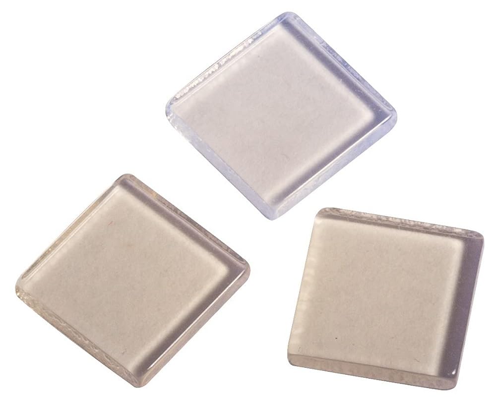Rayher 14540120 Acrylic Mosaic Transparent 1 x 1 cm Approx. 205 Pieces 50 g Moonstone Square Plastic Stones Translucent Plastic Mosaic