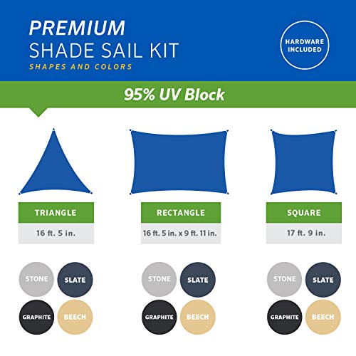 Coolaroo 459574 Shade Sails, 17'9" Square, Beech #TOP2