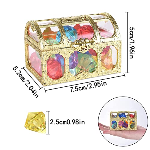 BEZANU Diving Gem Pool Toys Set, 10 Pcs Multicolor Big Acrylic Diamond with Treasure Pirate Box for Pirate Diving Game, Swimming Game Party - Image 3