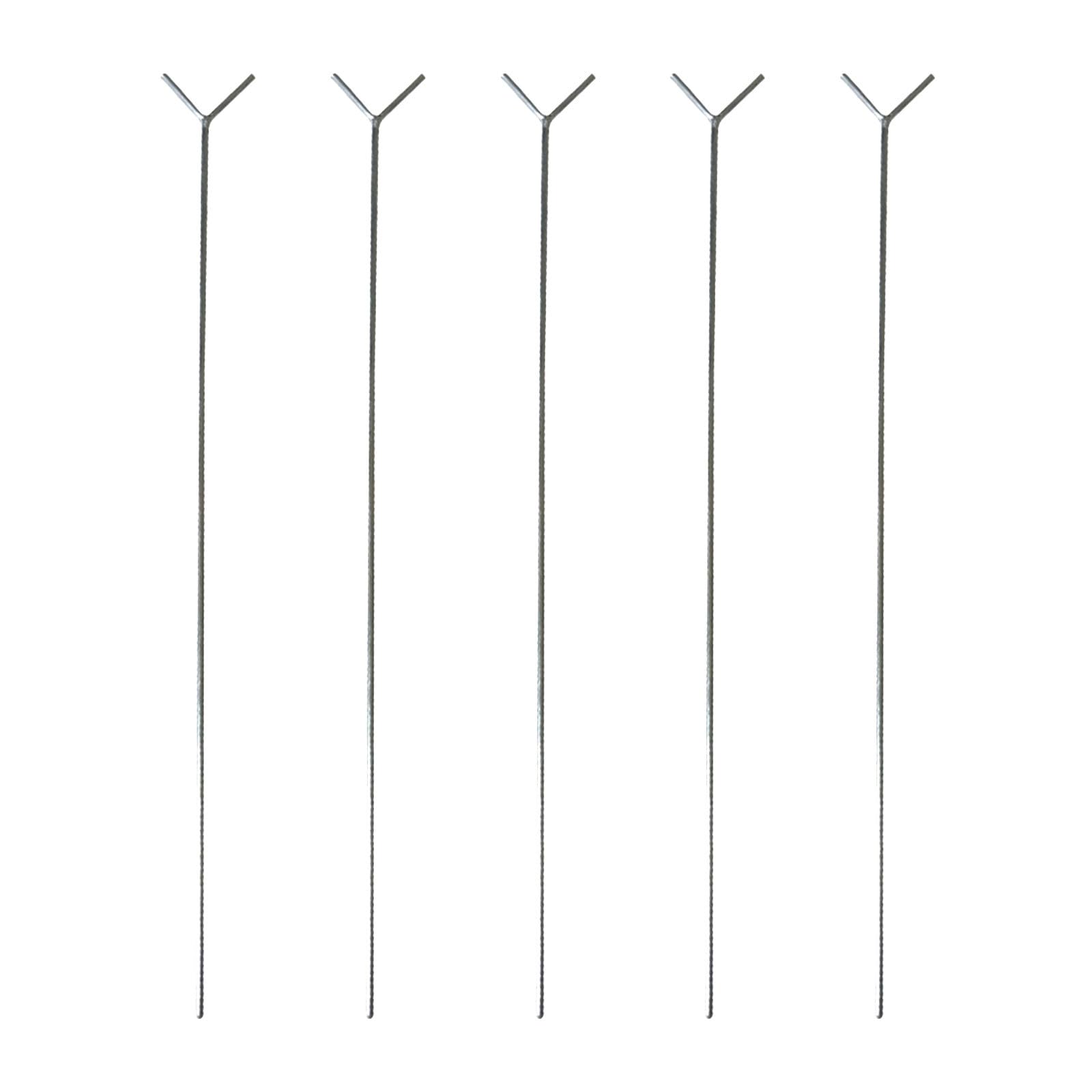 ibasenice Y-Shaped Fishing Rod Ground Stake Bracket 5-Pack 21.06In Alloy, Hands-Free Rod Rest for Garden, Camping & Bank Fishing, Portable Metal Floor Insert Stand for Anglers