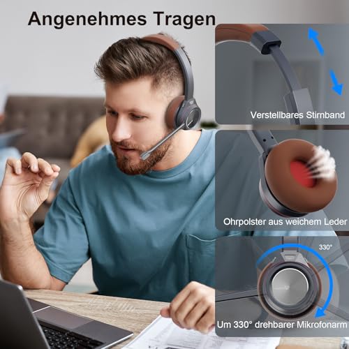 Casque mono Bluetooth avec micro pour éliminer les bruits de bureau - 6