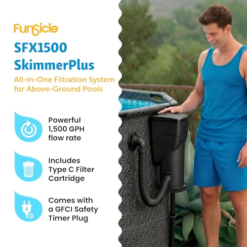 Image of Funsicle SkimmerPlus 1,500 GPH Filter Pump for Above Ground Swimming Pools