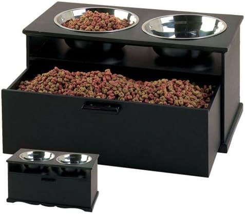 Pet Goods Dynasty Double Diner Raised Feeding Station with 3 Quart Bowls