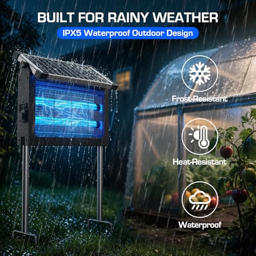 Zapper solar antiinsectos exterior 4500V alta potencia interior recargable 7