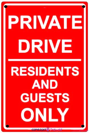 Indication warning sign Private Drive Residents And Guests Only Caution Alert Wall Art Outdoor Indoor 12x8 Inches New Aluminum Metal tin sign