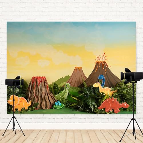 Fondo fotográfico vinilo 7x5ft tema dinosaurios miniatura 4