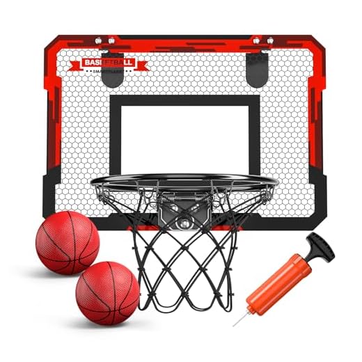 TEMI Indoor Basketball Hoop for Kids, Door Room Basketball Hoop,Mini Basketball Hoop with 2 Balls, Basketball Toys for 3 4 5 6 7 8 9 10 11 12 Year Old Boys
