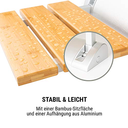 Duschklappsitz oneConcept Arielle – Klappsitz mit Bambus-Sitzfläche