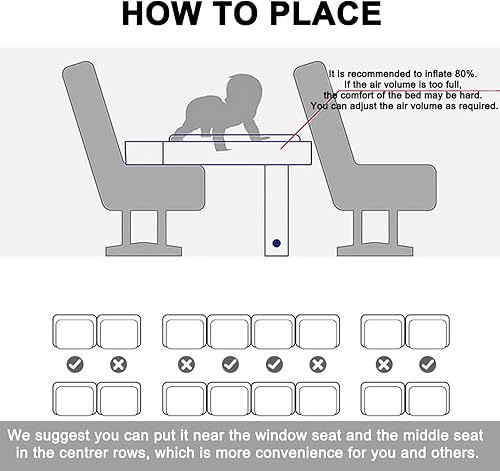 Miniatura 4 de Cama de avión para niños pequeños, artículos esenciales de viaje, camas portátiles para niños, avión con bomba de aire, cama inflable para avión