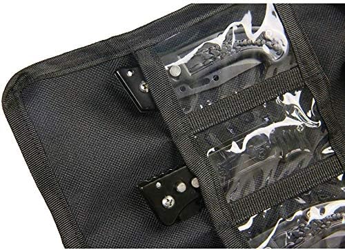 Versatile Tactical Pocket Knife Display Case, Heavy Duty Large Folding Knife Roll, Durable Small Knife Holder Carrier Protectors with 24 Slots, Carry Handles and Secure Buckles