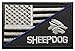 SpaceAuto Decorative Sheepdog w/ USA American Flag Embroidered Military Tactical Morale Patch 3" x 1.97" - Slash Thin Blue Line