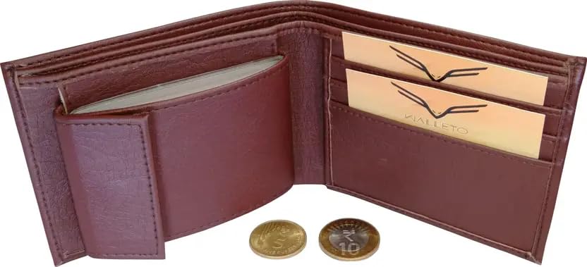 Premium Leather Bifold Wallet for Men, Brown, Multiple Card Slots, Coin Pocket, Slim Design-image-25