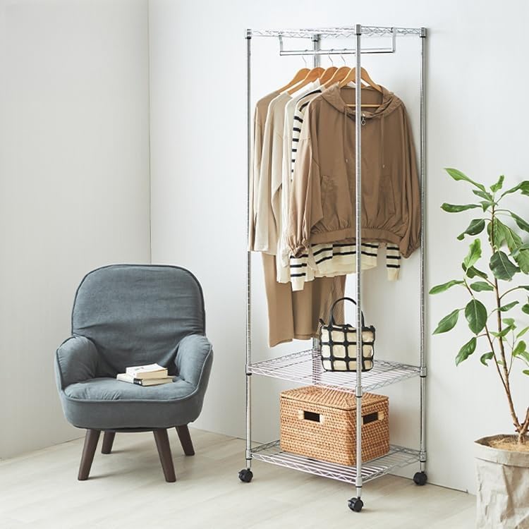 Amazon｜ハンガーラック ワードローブ 幅60 スリム 省スペース 頑丈