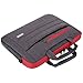 BRINCH 15-15.6 Inch Multi-Functional Suit Fabric Portable Laptop Sleeve Case Shoulder Messenger Bag Briefcase for Laptop, Tablet, MacBook, Notebook - Black-Red