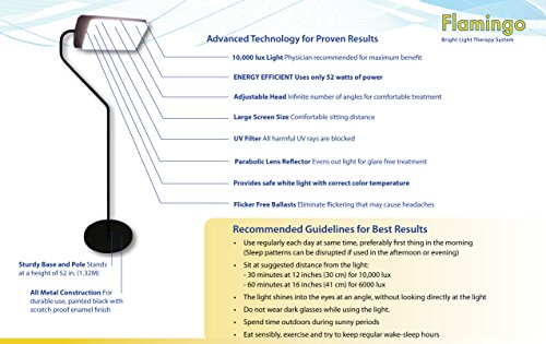 Northern Light Technologies Flamingo 10, 000 Lux Bright Light Therapy Floor Lamp, Black, 4.8 Ounces Northern Light Technologies Flamingo 10, 000 Lux Bright Light Therapy Floor Lamp, Black, 4.8 Ounces
