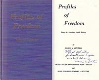 Profiles of freedom;: Essays in American Jewish history, B0007DU9AQ Book Cover
