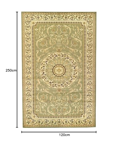 Alfombra extra larga verde lavadero y pasillos de cocina con textura confortable 3