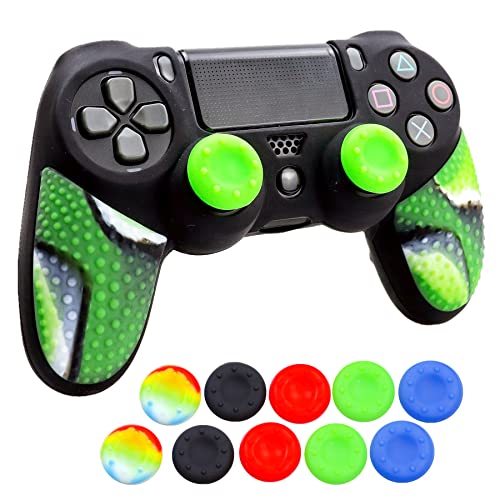 Image of Silicone Skin for Ps4 Controller, 1pc Anti-Slip Shell Cover Case with 10 Joystick Grips for Playsation 4 / Slim /Pro Dualshock 4 Controller Wireless Gamepad(PS4 Controller #8)