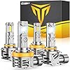 FAHREN Combo de bombillas H11 9005, [actualizadas y más brillantes] 60000 lúmenes, 900% superbrillantes, H9 H8 HB3, para uso todoterreno o antiniebla, 6500 K, color blanco sin polaridad, Plug and Play