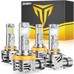 FAHREN Combo de bombillas H11 9005, [actualizadas y más brillantes] 60000 lúmenes, 900% superbrillantes, H9 H8 HB3, para uso todoterreno o antiniebla, 6500 K, color blanco sin polaridad, Plug and Play