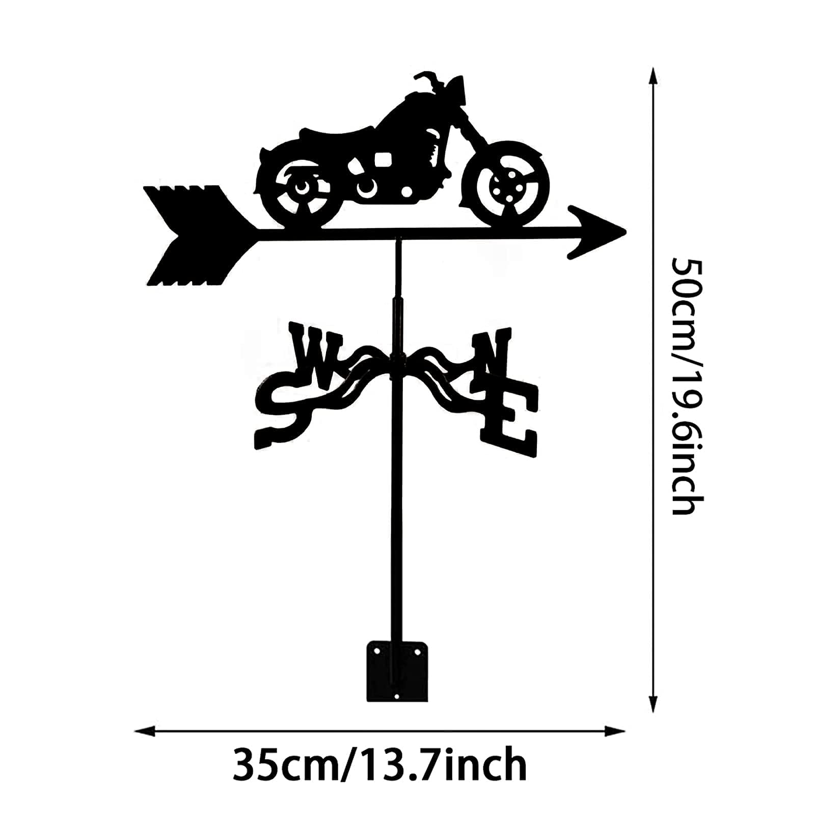 Metalowa wiatrowskaz z ozdobą samolotu-motocykla, wiatrowskaz Kołek ogrodowy Wiatrowskaz Wskaźnik kierunku wiatru ze stali nierdzewnej Dach ogrodu