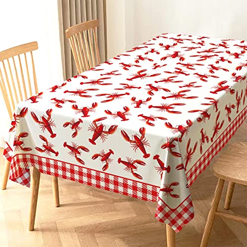 Heyfary Crawfish Boil Tablecloth Lobster Seafood Boil Themed Party Decoration Buffalo Plaid Check Home Kitchen Dining Room Table Decor-60×84Inch #TOP1