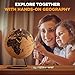 Cork Globe with Push Pins - 9.4” Globe with Map of the World and Rotating Stand for Children or Adults, 100 Metallic and 100 Colored Push Pins - World Map for Home, Office, Classroom, Travel, Kids