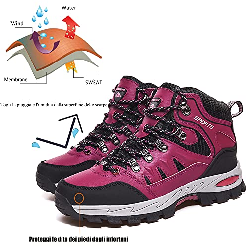 VTASQ Wanderstiefel für Herren und Damen, wasserdicht, Wanderschuhe, Turnschuhe, Outdoor, leicht, Camping, Klettern, Sneaker, rosarot, 39 EU