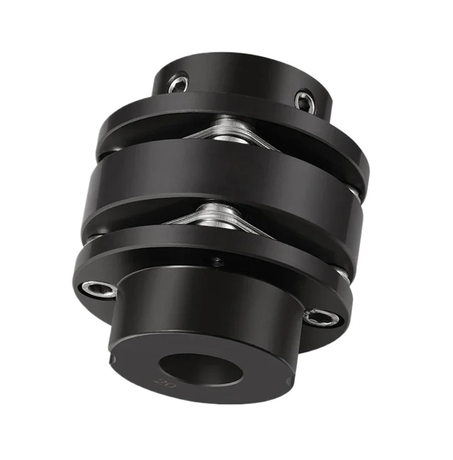 Coupleur d'arbre d'accouplement à double disque étagé en acier D82 L98 flexible(20-20)
