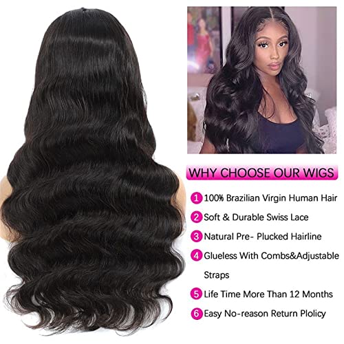 14-32inch Lace Frontal Wig 4 × Brazylijski Body Wave 180% Gęstość Przezroczyste Koronki Przednia Ludzkich Włosów Peruki dla kobiet 13x4 Ludzkiej(4x4 HD Lace Wig,32inches)