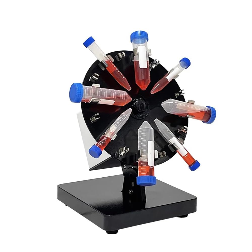 Mezclador Vórtex de Plataforma Rotatoria de Laboratorio, Agitador de Tubos de 50/15/5ML, Velocidad Ajustable de 20 a 80RPM para Mezcla y Extracción