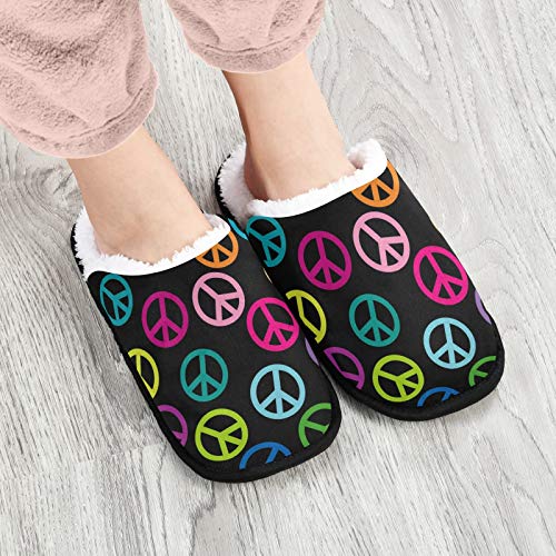 Unisex Slippers Fuzzy Feet Plush Slippers Anti-Slip Warm House Shoes M/L4