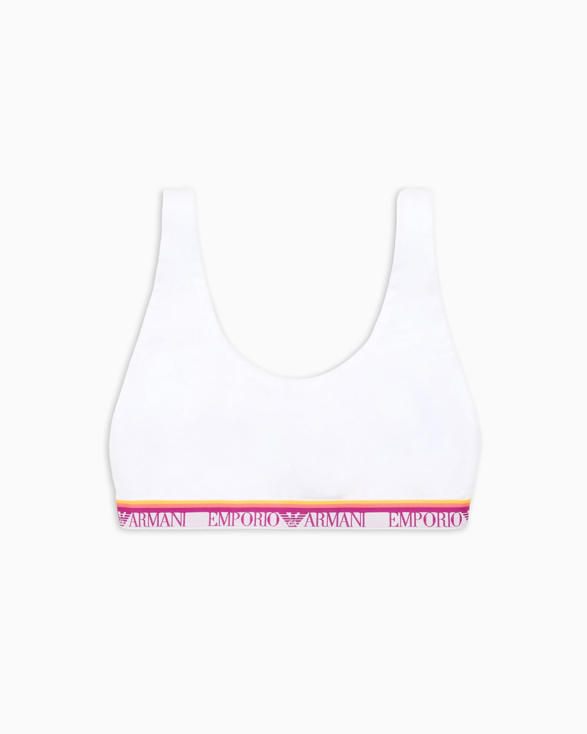 Emporio Armani Women's White Woman Logo Band Bralette Bra S
