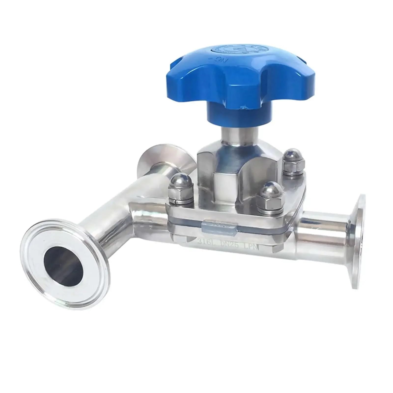 DN40 Válvula de acero inoxidable 316 de 3 vías, 1,5" (38 mm, diámetro exterior: 50,5 mm), triple abrazadera, 1,5"