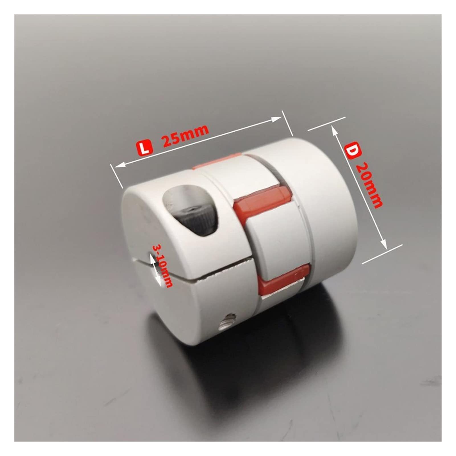 SUOFEILAIMU-PHONE CASE Metal Coupler Three- Jaw D20L25 Aluminum Flexible Shaft Coupling for Motor Connector Solid Rubber Pad 6/6.35/8/10/mm (Inner Diameter : 8x10)