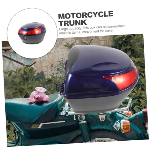 Top case moto grande capacité bleu en plastique résistant pour scooter