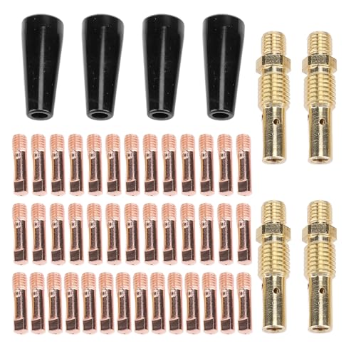 48 Pcs Flux Core Gasless Nozzle Tips Kit, Flux Core Gasless Nozzle Welding Tips 0.030 In MIG Welding Tips Assortment Gas Diffuser for Magnum 100L
