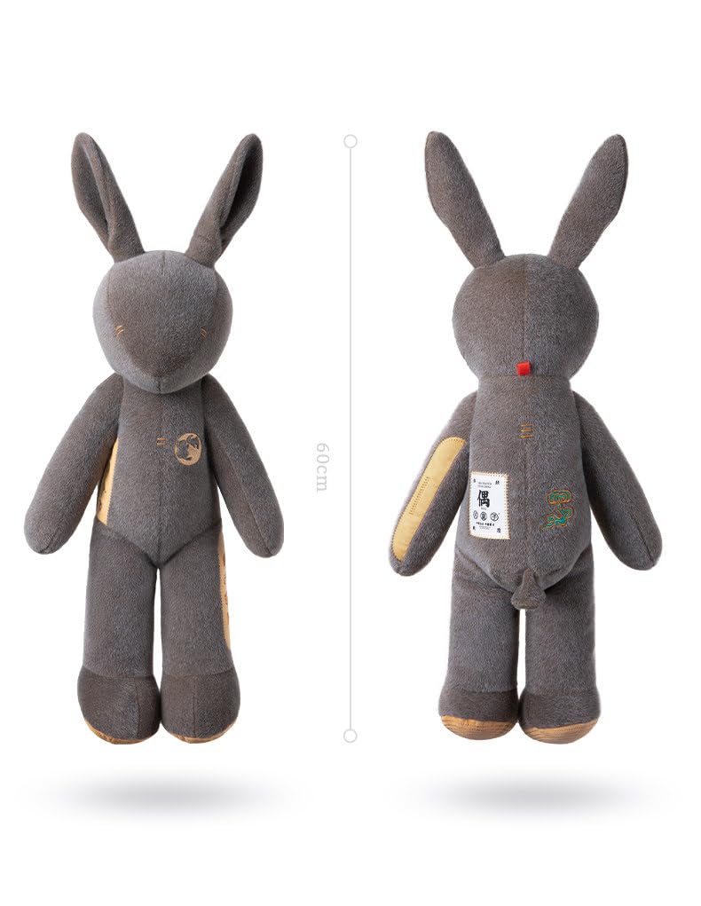 Llavero colgante pequeño hecho a mano de la serie Xiangrui con marionetas colgantes de gama alta – Entrega de 7 a 15 días (conejo gris / luna brillante)