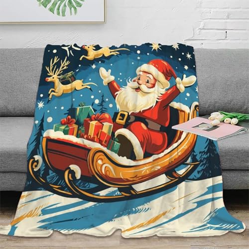 Couverture microfibre de Noël Yule 180x200cm pour lit et canapé