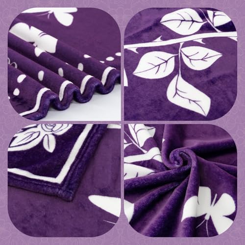 Gift Blanket, Gifts for Mom, Mom Blanket for Mother's Day, Super Soft Flannel Throw, Cozy Throws for Birthday Christmas, Couch Bed Plush Blankets for Women from Daughter Son, 50x60, Purple