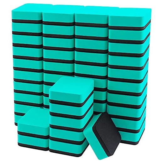 Mini Dry Erase Erasers, IHPUKIDI 48 Pack Magnetic Whiteboard Dry Erasers Chalkboard Cleaner Wiper for Kids and Classroom Teacher Supplies, Home and Office (2 x 2 Inch) Green