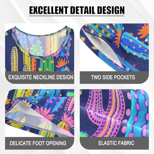 Purple Blue Cactus Kids Pjs Set Boys Girls Summer Short-Sleeve Sleepwear Pajamas 2PCS4