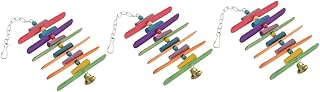 FRCOLOR 3pcs Rotating Birdcage Toy Bird Climbing Toys Bird Wood Chew Toy Parrot Swing Toy Bird Swing Perch Bird Wood Stand Bird Toys for Parrots Bird Cage Frame Long Tail Wooden to Rotate