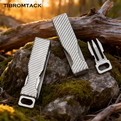 TIBROMTACK Gr5 Porte-clés en alliage de titane léger 16,2 g pour ceinture quotidien, 53 × 12 × 14 mm, Titane brut, 1 – vue 8